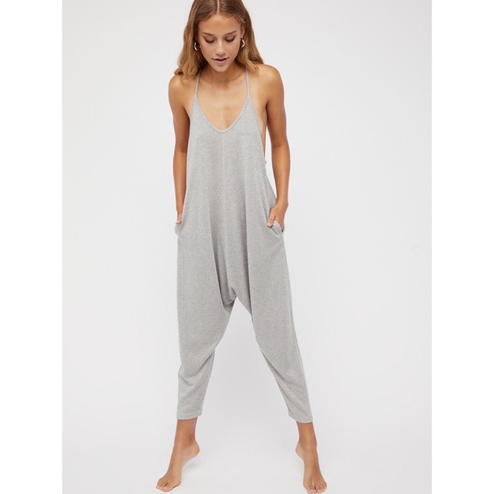 Free People Why Not Shine Romper Grey Shine L